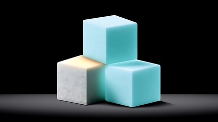 Obraz premium Glowing Cubes Abstract 3D Minimalist Design.