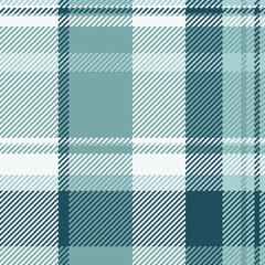 Serene teal and white plaid pattern.  Perfect for textile design, fashion, home décor, or website backgrounds.  Subtle texture adds visual interest.  Evokes feelings of calmness and sophistication.