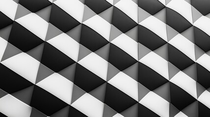 Obraz premium Geometric patterns form a dynamic black and white design with a textured background in modern decor