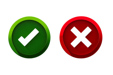 Obraz premium Symbols representing approval and disapproval for decision making