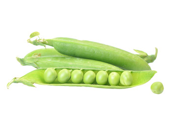 Green peas isolated on white
