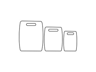 Cutting board outline icon. Cooking, food, kitchen signs. Vector symbol in modern line style. flat sign for mobile concept and web design. isolated on white background. 