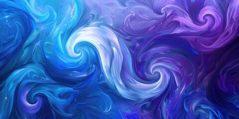 Fototapeta premium Abstract vivid blue purple wave flow express energetic texture. Seamless texture of vividness curve swirling convey sense of harmony and wonderful scene perfect for effect and graphic design. AIG61.