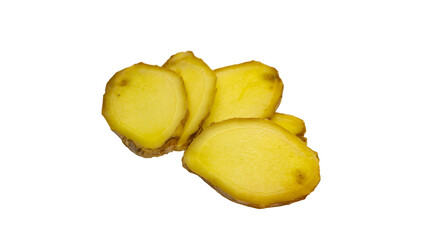 生姜　薄切り　クローズアップ　背景透過　素材