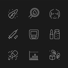 Set line icons of diabetes