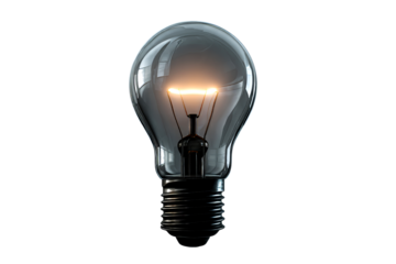 Elegant light bulb design with transparent background