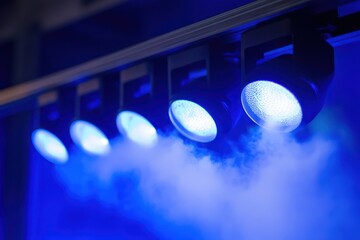Dynamic modern stage lighting with atmospheric haze