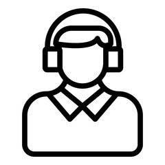 Customer Service Vector Line Icon Design