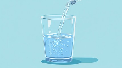 Water pouring into a glass