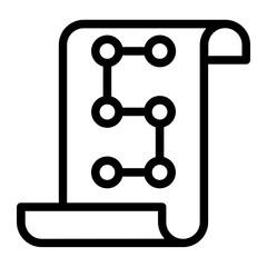 Scroll paper with network nodes symbolizing smart contracts or data flow.
