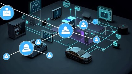 Digital network connecting smart devices and autonomous vehicles within a smart city ecosystem - Powered by Adobe