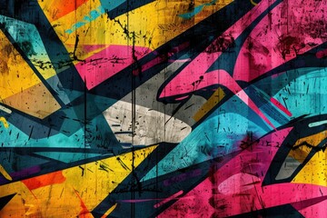 Fototapeta premium Picture abstract of painting rustic color on wall or paper canvas in modern lines style. Contemporary vibrant rough graffiti with vividness of splash in seamless pattern express creativity idea.AIG61.