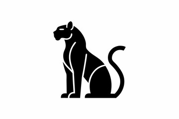 Panther icon vector silhouette illustration isolated on white background