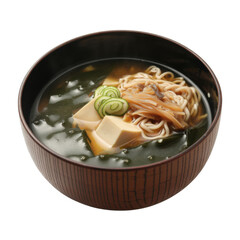 Traditional Miso Soup with Tofu and Noodles