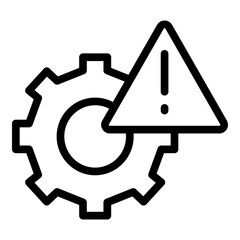Risk Management Vector Line Icon Design
