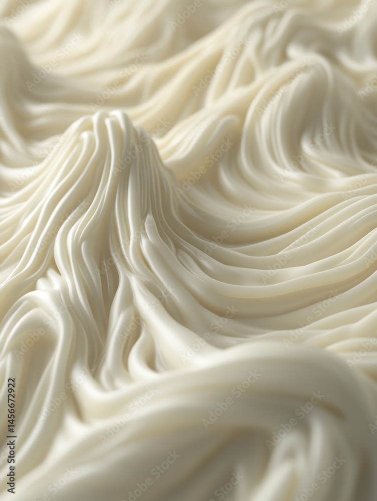 Fototapete abstract creamy texture flowing in waves close up macro shot soft light smooth surface organic form 
