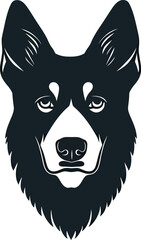 German Shepherd Dog Head Illustration – Strong and Loyal, German Shepherd Dog Head Vector Illustration for Logo or Tattoo

