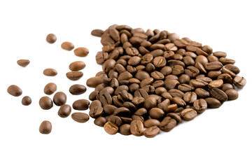 Obraz premium Natural coffee beanse isolated on white background PNG
