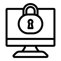 Cyber Security Vector Line Icon Design