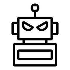 Robot Vector Line Icon Design