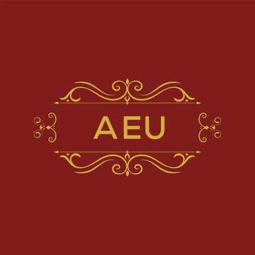 AEU Creative Unique Modern Letter Logo Design.