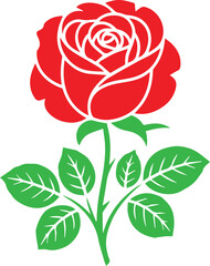 rose illustration vector, hand-drawn rose, romantic rose design, floral rose clipart, elegant rose flower,