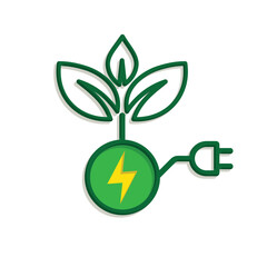 sustainable icon. green energy vector. reuse, recycle, net zero, green energy, eco-friendly concept. Mixed design style