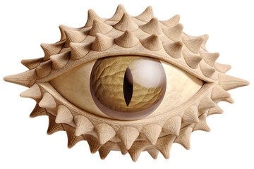 Obraz premium Abstract image of an eyeball with spiky texture surrounding ital Honey isolated on white background PNG