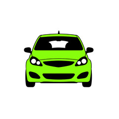 Green_Car_Illustration_Front_View_Vehicle_Automobile