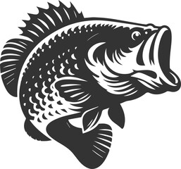 Vector silhouette of a crappie fish