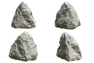 Realistic nature rock shape  isolated on white background PNG