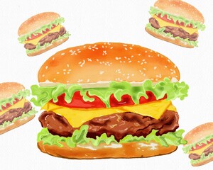 burger and fries