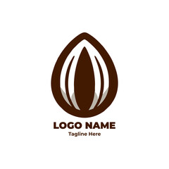 Chocolate Cocoa Bean Icon Vector Flat Minimal Illustration Design for Organic Food Packaging Logo Branding Agriculture Badge Natural Product Graphic

