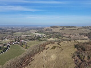 Devils Dyke Sussex clear blue sky UK drone,aerial