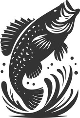 Vector silhouette of a crappie fish