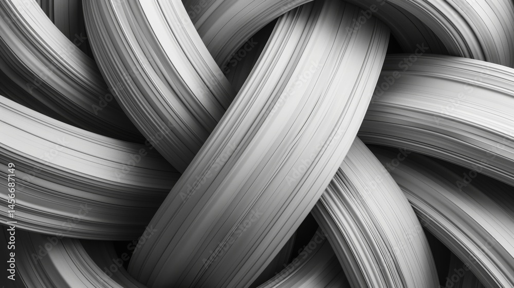 Poster innovative gray twisting ribbons create a mesmerizing backdrop of dynamic textures and forms