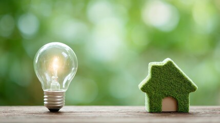 Eco-friendly home with a bright light bulb.
