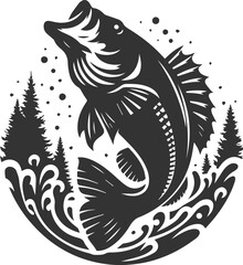 Vector silhouette of a crappie fish