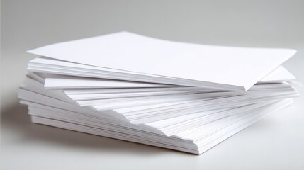stack of blank white papers.