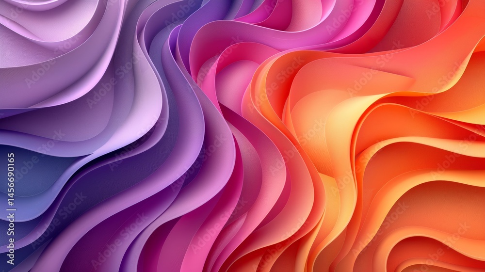 Poster vibrant waves of color intertwine in a dynamic abstract background design