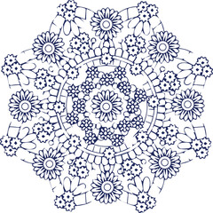 Beautiful flower art and mandala vector design