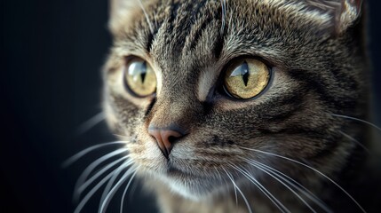 Tabby cat portrait close up