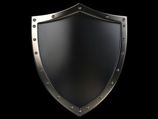Isolated Shield on Black Background Close Up Studio Shot Security Protection Defense Guarding Safety Concept