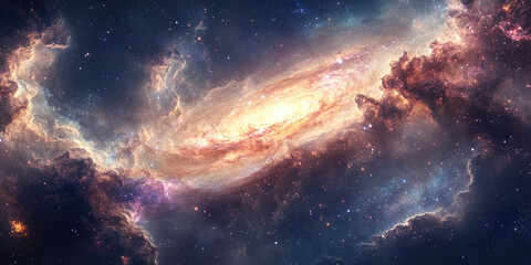 Stunning Nebula Cosmic Clouds and Starry Night Space Background
