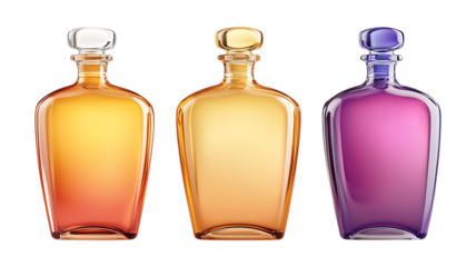 Flask Bottles Against Transparent Background
