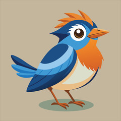 Warbler bird art illustration.