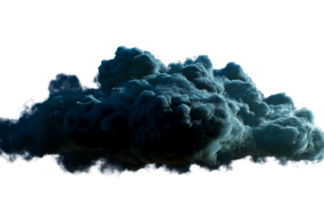 Dark storm cloud with texture on transparent background