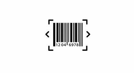 Barcode Scanner Icon Black and White Vector Illustration