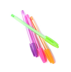 Stylish pens isolated on white. Office supply