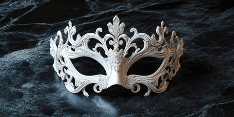 Elegant Venetian Masquerade Mask Silver  Gold Lace Design